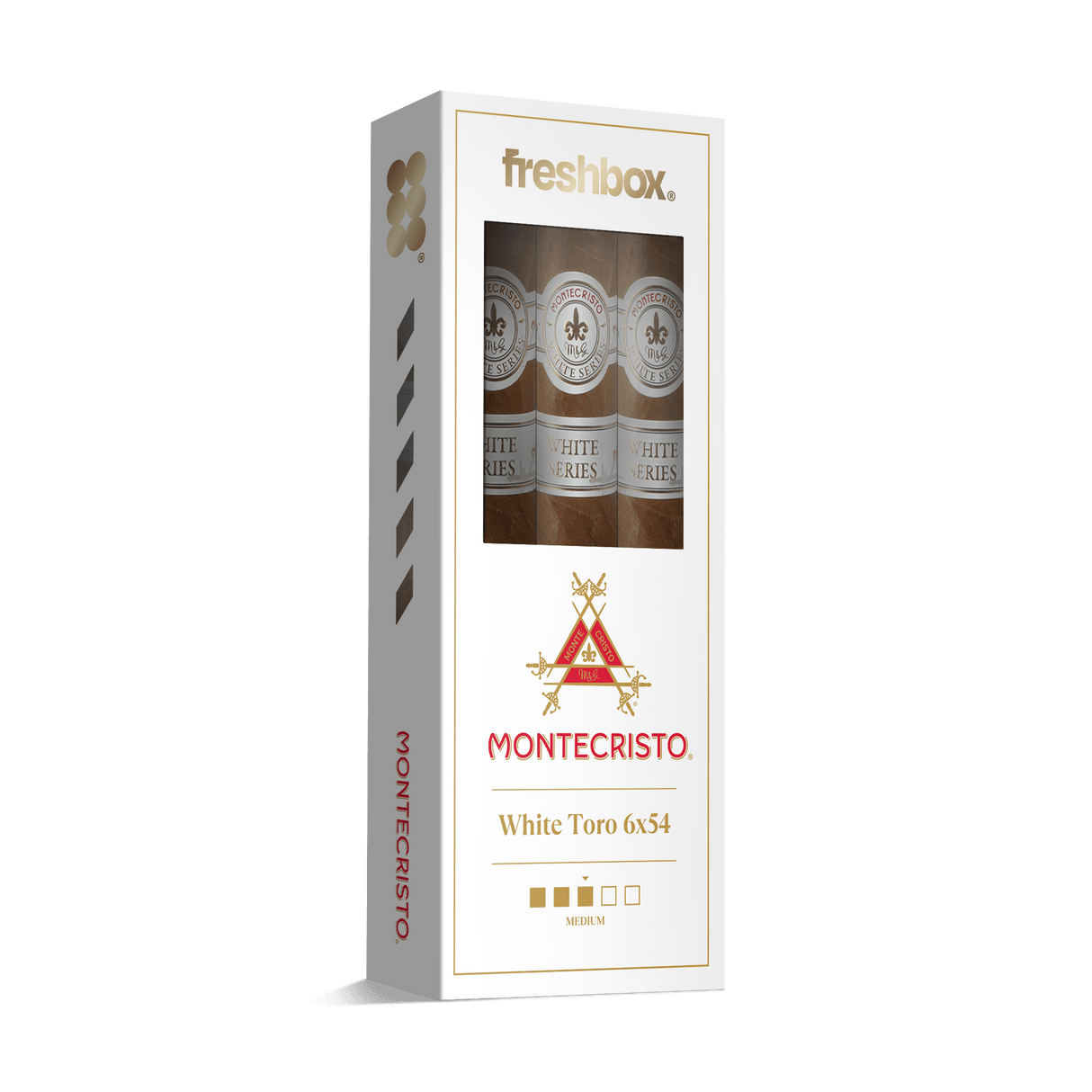 Monte Cristo White Toro 6x54 FreshBox | 3-Pack