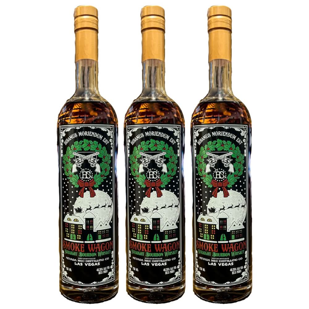 Smoke Wagon Christmas Limited Edition Straight Bourbon Whiskey 2023 3 Pack