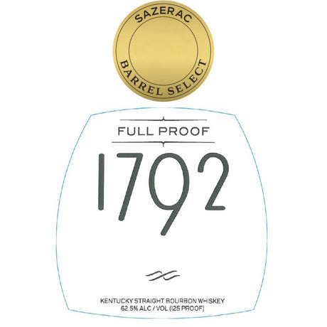 1792 Full Proof Bourbon Sazerac Barrel Select Whiskey