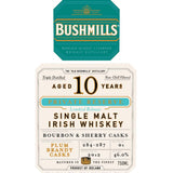 Bushmills 10 Year Old Private Reserve Plum Brandy Cask Finished Whiskey