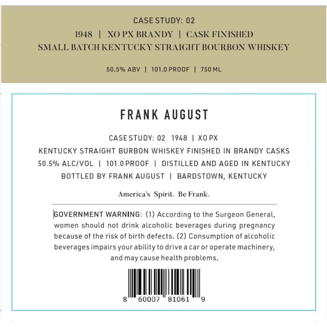 Frank August Bourbon Case Study: 02 Whiskey