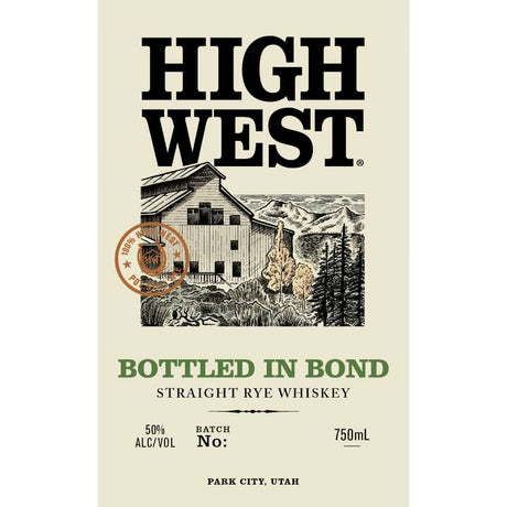 High West Bottled in Bond Straight Rye Whiskey