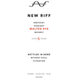 New Riff 6 Year Old Bottled in Bond Malted Rye Whiskey
