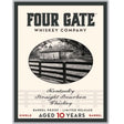 Four Gate Foundation 10-Year Single Barrel Bourbon bottle, cask-strength and non-chill filtered, offering deep, complex flavors from a decade of aging