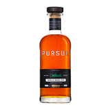 Bottle of Pursuit Triple Mash Rye whiskey on a white background