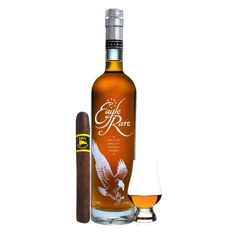 Eagle Rare 10 Year Bourbon Whiskey  With Glancairn Glass & Cigar