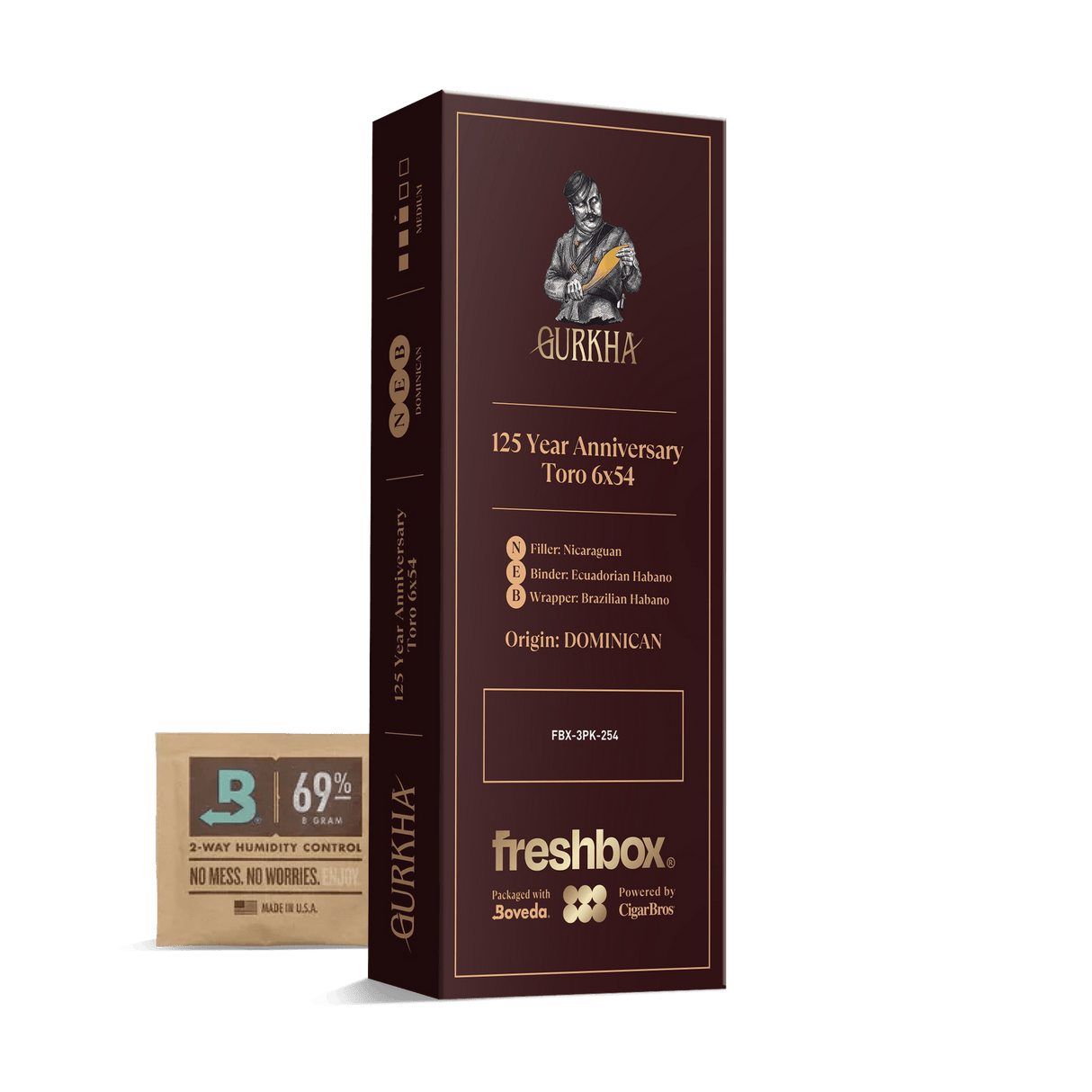 Gurkha 125 Year Anniversary Toro 6x54 FreshBox | 3-Pack